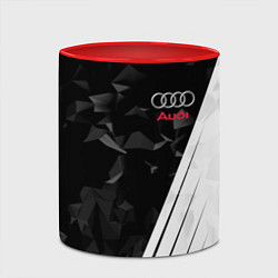 Кружка 3D Audi: Black Poly, цвет: 3D-белый + красный — фото 2