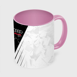 Кружка 3D Audi: Black Poly, цвет: 3D-белый + розовый