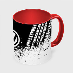 Кружка 3D Volkswagen: Black Spray, цвет: 3D-белый + красный