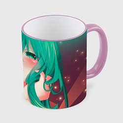 Кружка 3D Miku Ahegao, цвет: 3D-розовый кант