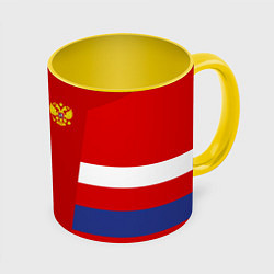 Кружка 3D Russia: Sport Tricolor, цвет: 3D-белый + желтый