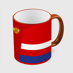 Кружка 3D Russia: Sport Tricolor, цвет: 3D-оранжевый кант
