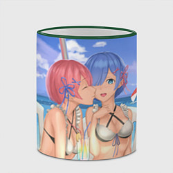 Кружка 3D Жизнь в другом мире с нуля, цвет: 3D-зеленый кант — фото 2