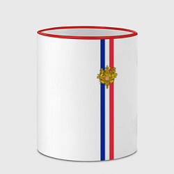 Кружка 3D Франция: лента с гербом, цвет: 3D-красный кант — фото 2