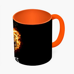 Кружка 3D In Flames, цвет: 3D-белый + оранжевый