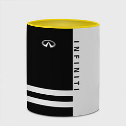 Кружка 3D Infiniti: B&W Lines, цвет: 3D-белый + желтый — фото 2