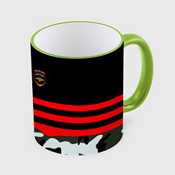 Кружка 3D Полиция: Камуфляж, цвет: 3D-светло-зеленый кант