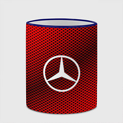 Кружка 3D Mercedes: Red Carbon, цвет: 3D-синий кант — фото 2