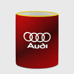 Кружка 3D Audi: Red Carbon, цвет: 3D-желтый кант — фото 2