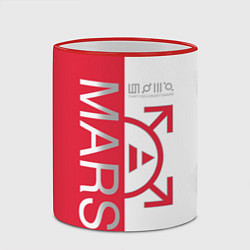 Кружка 3D 30 seconds to Mars - emblem, цвет: 3D-красный кант — фото 2