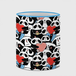 Кружка 3D Funny Pandas, цвет: 3D-небесно-голубой кант — фото 2