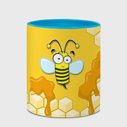 Кружка 3D Веселая пчелка, цвет: 3D-белый + небесно-голубой — фото 2