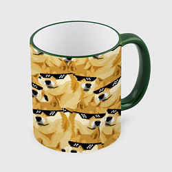 Кружка 3D Doge: Deal with it, цвет: 3D-зеленый кант