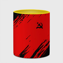 Кружка 3D USSR: Red Patriot, цвет: 3D-белый + желтый — фото 2