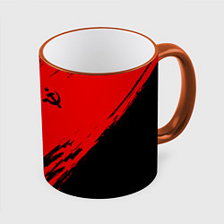 Кружка 3D USSR: Red Patriot, цвет: 3D-оранжевый кант