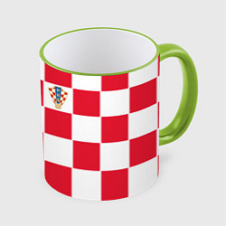 Кружка 3D Сборная Хорватии: Домашняя ЧМ-2018, цвет: 3D-светло-зеленый кант