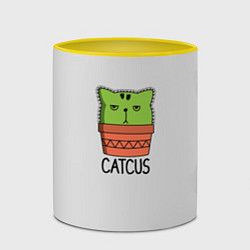 Кружка 3D Cactus Catcus, цвет: 3D-белый + желтый — фото 2