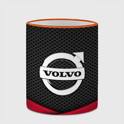 Кружка 3D Volvo: Grey Carbon, цвет: 3D-оранжевый кант — фото 2