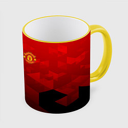 Кружка 3D FC Man UTD: Red Poly, цвет: 3D-желтый кант