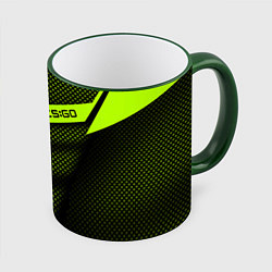 Кружка 3D CS:GO Carbon Form, цвет: 3D-зеленый кант