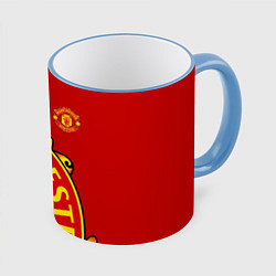 Кружка 3D FC Man United: Red Exclusive, цвет: 3D-небесно-голубой кант