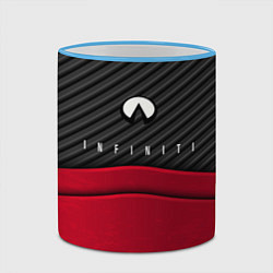 Кружка 3D Infiniti: Red Carbon, цвет: 3D-небесно-голубой кант — фото 2