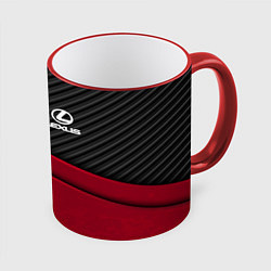 Кружка 3D Lexus: Red Carbon, цвет: 3D-красный кант