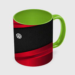 Кружка 3D Volkswagen: Red Sport, цвет: 3D-белый + светло-зеленый