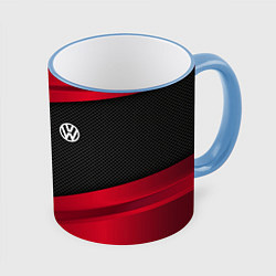 Кружка 3D Volkswagen: Red Sport, цвет: 3D-небесно-голубой кант
