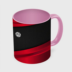 Кружка 3D Volkswagen: Red Sport, цвет: 3D-белый + розовый
