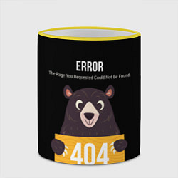 Кружка 3D Error 404: Bear, цвет: 3D-желтый кант — фото 2