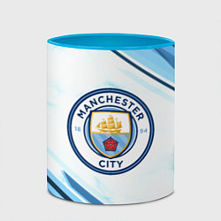 Кружка 3D Manchester city, цвет: 3D-белый + небесно-голубой — фото 2