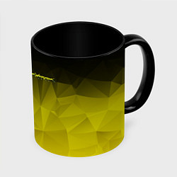 Кружка 3D Cyberpunk 2077: Yellow Poly, цвет: 3D-белый + черный