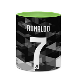 Кружка 3D CRonaldo 7, цвет: 3D-белый + светло-зеленый — фото 2