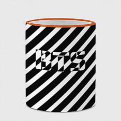Кружка 3D BTS: B&W Stripes, цвет: 3D-оранжевый кант — фото 2