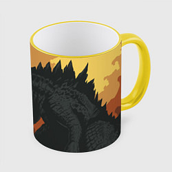Кружка 3D Godzilla: Monster Smoke, цвет: 3D-желтый кант