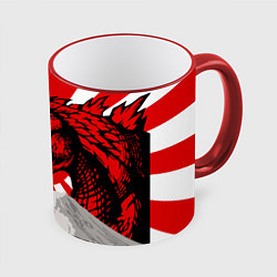 Кружка 3D Japanese Godzilla, цвет: 3D-красный кант
