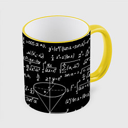 Кружка 3D Алгебраические формулы, цвет: 3D-желтый кант