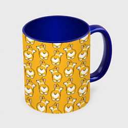 Кружка 3D Маленькие Корги, цвет: 3D-белый + синий
