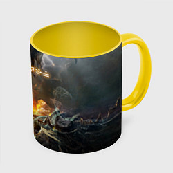 Кружка 3D TES: Dragon Flame, цвет: 3D-белый + желтый