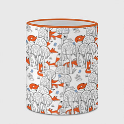 Кружка 3D Лисички в зимнем лесу, цвет: 3D-оранжевый кант — фото 2