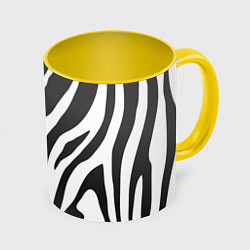 Кружка 3D Африканская зебра, цвет: 3D-белый + желтый