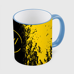 Кружка 3D 21 Pilots: Yellow & Black, цвет: 3D-небесно-голубой кант