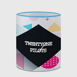 Кружка 3D Twenty One Pilots: Geometry, цвет: 3D-небесно-голубой кант — фото 2