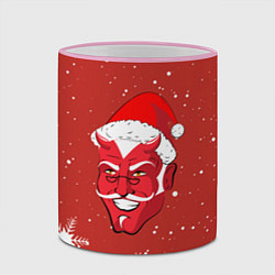 Кружка 3D Сатана Санта, цвет: 3D-розовый кант — фото 2