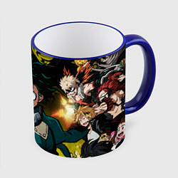 Кружка 3D Моя геройская академия 1, цвет: 3D-синий кант