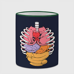 Кружка 3D Внутри меня котики, цвет: 3D-зеленый кант — фото 2