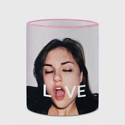 Кружка 3D Sasha Grey: LOVE, цвет: 3D-розовый кант — фото 2