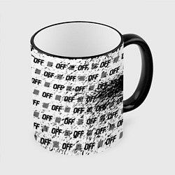 Кружка 3D Off-White: Black & White, цвет: 3D-черный кант