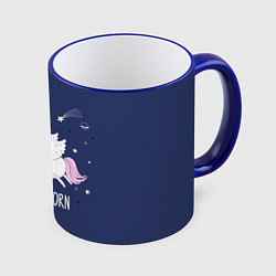Кружка 3D Space unicorn, цвет: 3D-синий кант